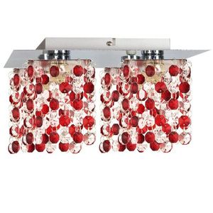 Stropné svietidlo chróm/červené kryštály 4xG9 Classic vyobraziť