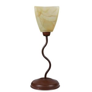 Stolová lampa hnedá nočná lampa so skleneným tienidlom 40W E14 vyobraziť