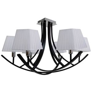 Stropné svietidlo čierno-biele tienidlo luster 6x40W Valencia vyobraziť