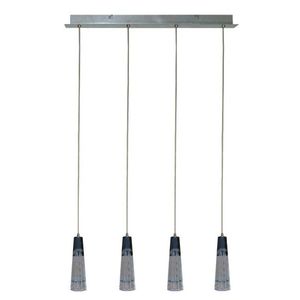 Závesná lampa s chrómovým nastaviteľným skleneným tienidlom 4xG4 20W Erica vyobraziť