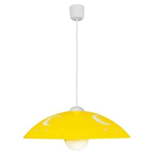 Závesná lampa žltá detská mesiac na lane vyobraziť