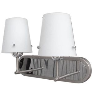 Dvojitá nástenná lampa chróm/s tienidlom zo saténovo bieleho skla 2x60W E27 Tango vyobraziť