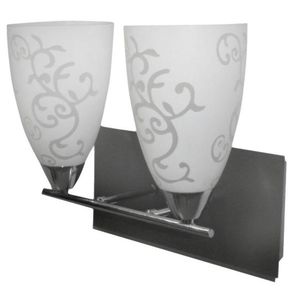 Dvojitá nástenná lampa striebornobiele tienidlo 2x40W E14 Medea vyobraziť