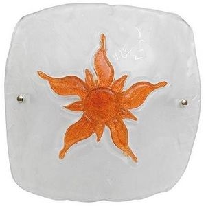 Stropná lampa biela/hnedá sklenená Slnko vyobraziť