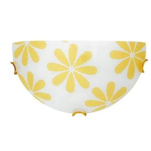 Stropná biela žltá s kvetmi nástenná lampa Lucy vyobraziť