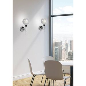 Nástenná lampa ozzo chróm priehľadné tienidlo vyobraziť