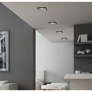 Stropné svietidlo s čiernym sklom, štvorcové očko SSU-13 vyobraziť