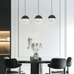 Závesná lampa čierna LED páska 5W Furni vyobraziť