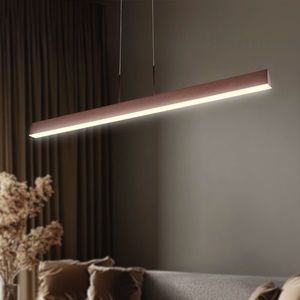 Závesná lampa hnedá LED páska 100x8cm Kokos vyobraziť