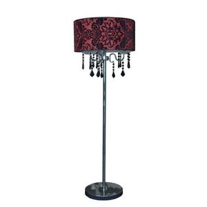 Stojaca lampa s červeným zamatovým tienidlom 3x40W Astor vyobraziť