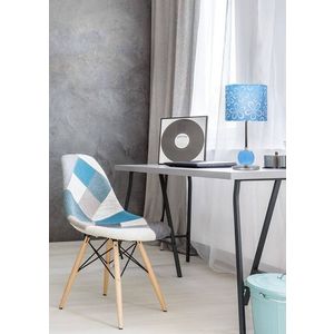 Stolová lampa chróm/modrá Cort vyobraziť