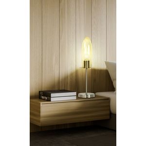 Sklenená stolová lampa, matný nikel, Melot vyobraziť