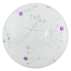 Stropná lampa s kvetinovým vzorom, LED, fialová, 3000K vyobraziť