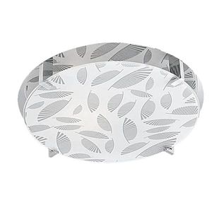 Stropné svietidlo chróm/biele okrúhle 30cm Fikus vyobraziť