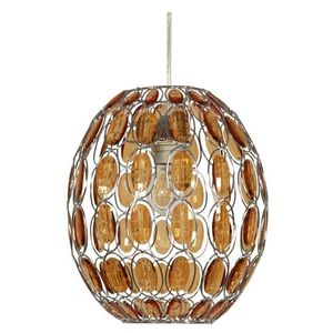 Oranžová závesná lampa s kryštálmi Selma vyobraziť