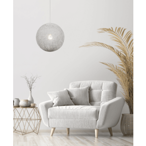 Závesná lampa biela guľa z lana na kábli 60W Caruba vyobraziť