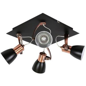 Čierna a medená stropná lampa Markus vyobraziť