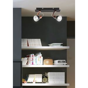 Nástenná lampa s krycou páskou 2X50W GU10 čierna/medená MARKUS vyobraziť