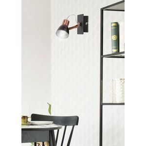 Nástenná lampa 1X50W GU10 čierna/medená BEZ ŽIAROVKY Markus vyobraziť