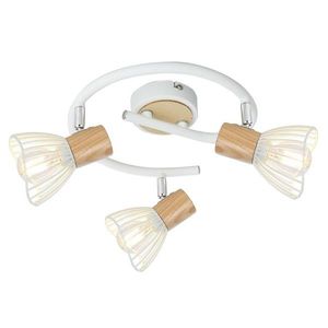 Špirálová stropná lampa 3X25W E14 biele drevo CHILE vyobraziť