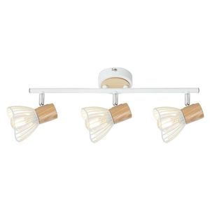 Nástenná lampa Chile E14 biela + drevo vyobraziť