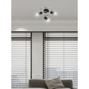 Špirálová stropná lampa 3X40W E14 čierna/chróm OSLO vyobraziť