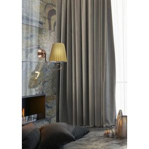 Patinovaná nástenná lampa s medovo farbeným tienidlom z látky Mozart vyobraziť