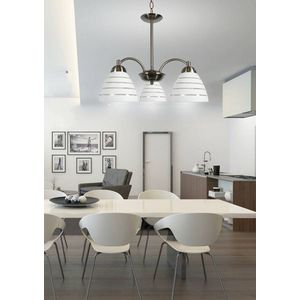 Saténová závesná lampa 3x60W so sklenenými tienidlami Uli vyobraziť