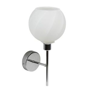 Nástenná lampa Raul chrómová s bielym skleneným tienidlom vyobraziť