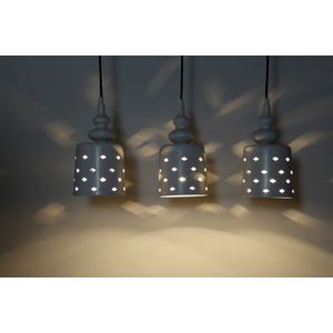 Závesná lampa 3xE27 51cm biela oceľ HAMP vyobraziť