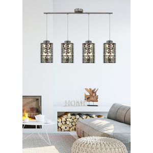 Závesná lampa s chrómovým tienidlom zo skla 3D 4x40W Nocturno vyobraziť