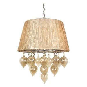 Závesná lampa Elissa v sivej a béžovej farbe na retiazke vyobraziť