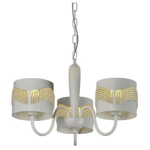 Biela závesná lampa s korálkami Antonio vyobraziť