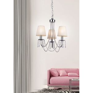 Chrómový/béžový závesný luster 3x40W Ruti vyobraziť