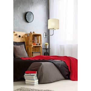 Chrómová nástenná lampa, tkané tienidlo, E14, 40W, žiarovka Estera vyobraziť