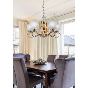 Závesná lampa chróm/zlatá 5xE14 luster Denis vyobraziť