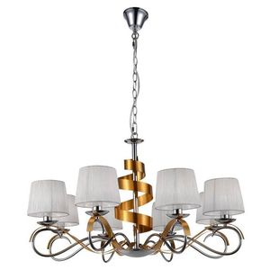 Závesná lampa luster chróm/zlatý 8x40W nastaviteľná Denis vyobraziť