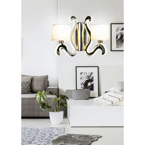 Dvojitá chrómová nástenná lampa E14 LED osvetlenie rameno Ambrosia vyobraziť