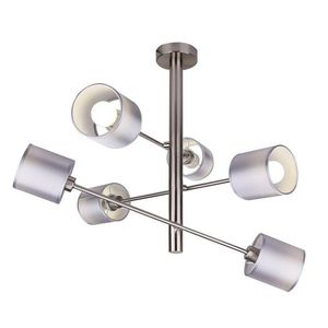 Závesná stropná lampa v saténovo-niklovom prevedení, 6x40W, Sax vyobraziť