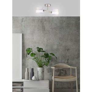 Dvojitá nástenná lampa, saténovo-niklové tkané tienidlo, 2x40W, Saxofón vyobraziť