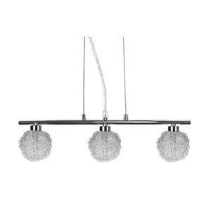Závesná lampa chrómová sklenená guľa v opletení 3x40W Wind vyobraziť