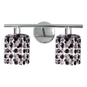 Dvojitá chrómová nástenná lampa s čiernymi a bielymi kryštálmi 2x40W Royal vyobraziť