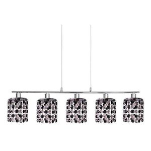 Závesná lampa chrómová s čiernymi a bielymi kryštálmi 5x40W Royal vyobraziť