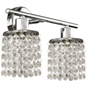 Dvojitá chrómová nástenná lampa s bielymi kryštálmi Royal vyobraziť
