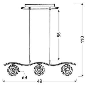 Stropné svietidlo Starlet G9 s chrómovým krištáľom vyobraziť