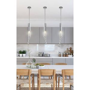 Závesné stropné svietidlo chróm teplé LED + GU10 Duero vyobraziť