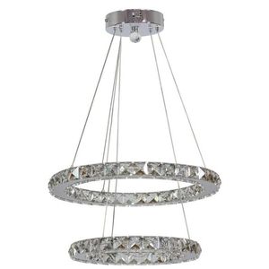 LED stropná závesná lampa 2 kruhy s kryštálmi Lords vyobraziť