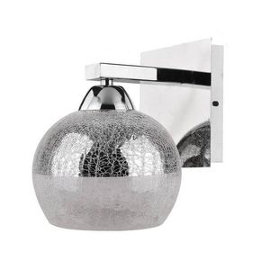 Chrómová nástenná lampa so skleneným zrkadlovým tienidlom Cromina vyobraziť