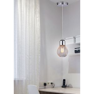 Chrómové stropné závesné svietidlo s drôteným tienidlom E27 Gliva vyobraziť
