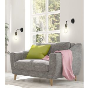 Čierna/patinová nástenná lampa + žiarovka Goldie vyobraziť